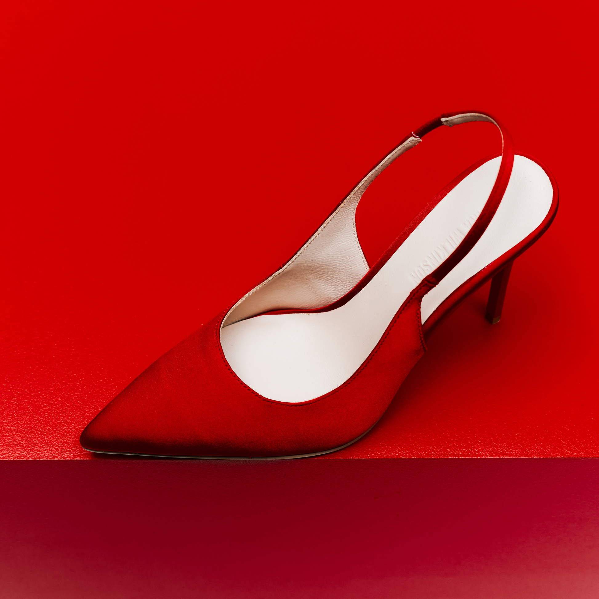 Charlize Red Satin Pump