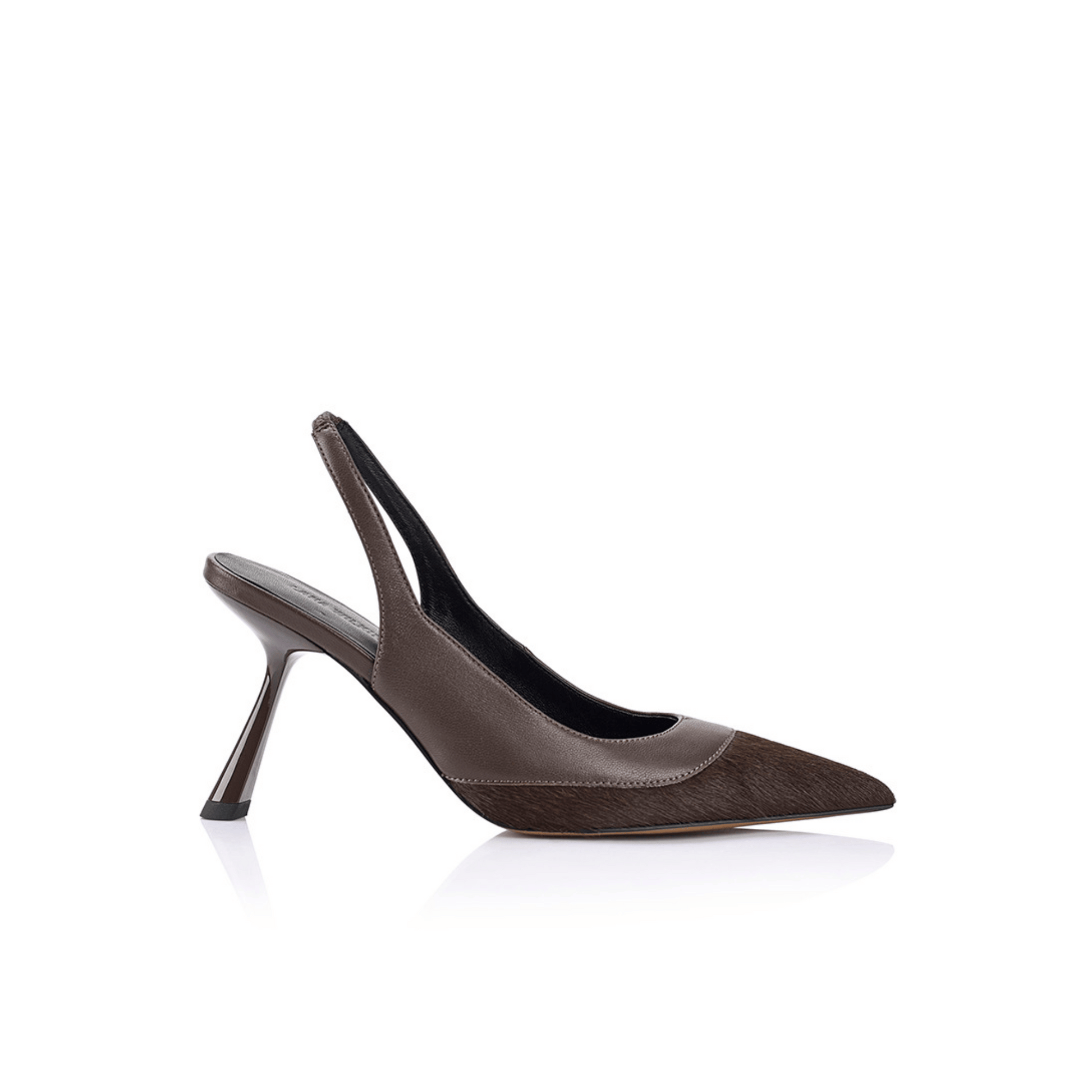 Celeste Pump in Chocolate Leather & Horsehair
