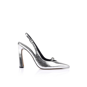 Naomi Metallic Silver Leather Pumps