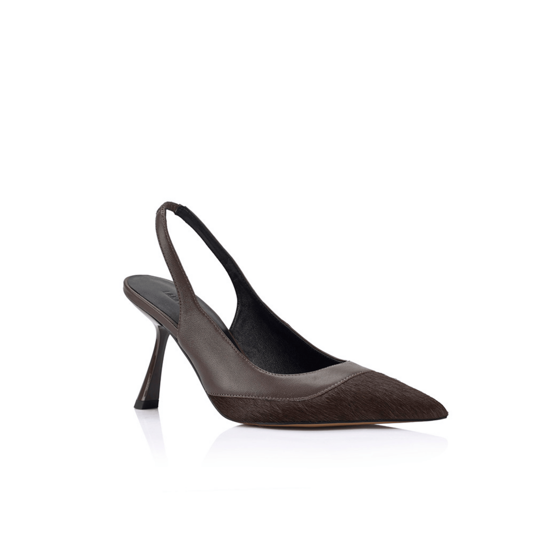 Celeste Pump in Chocolate Leather & Horsehair