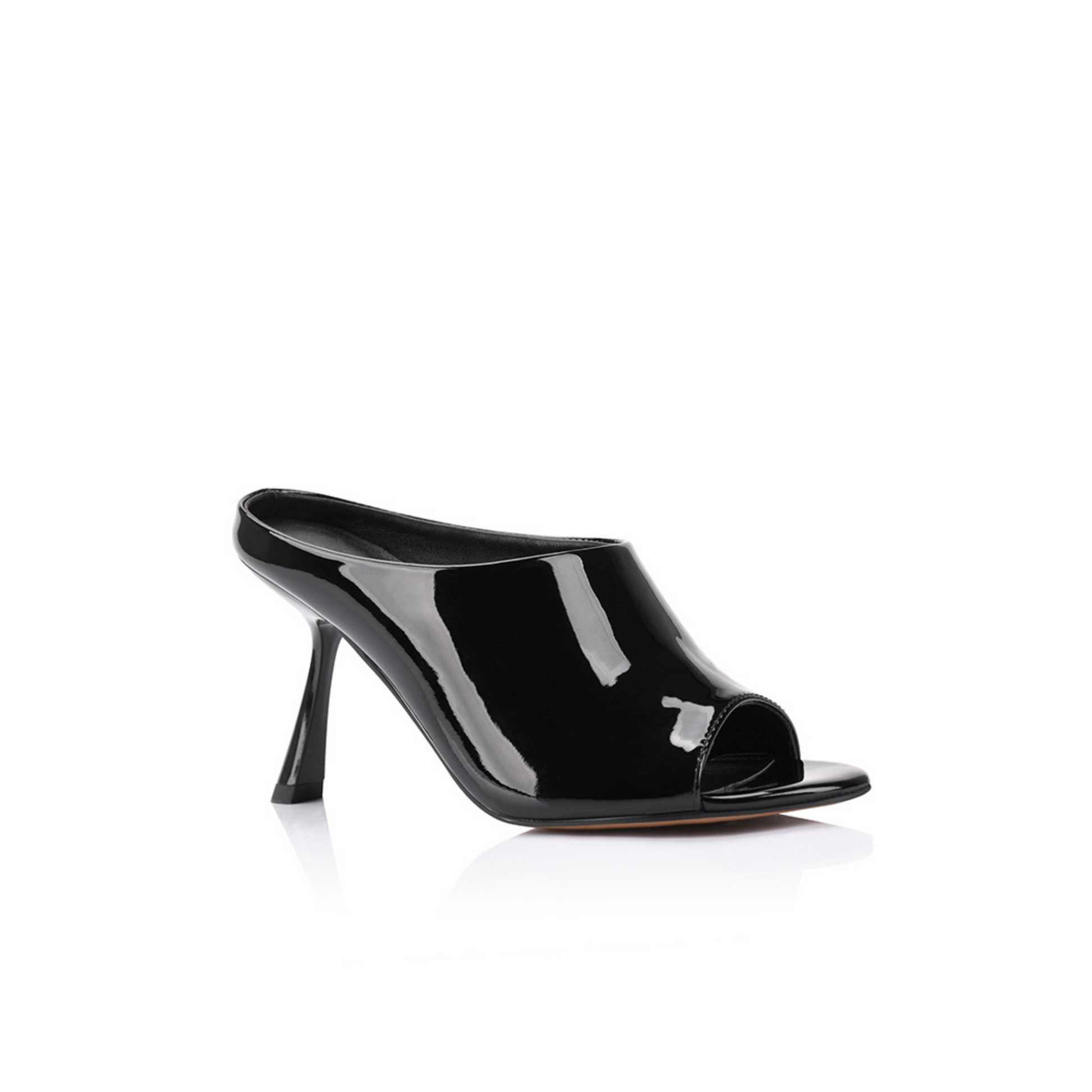 Sloane Mule - Crna Lakirana Koža