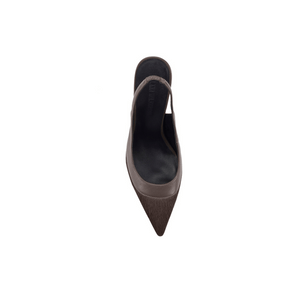 Celeste Pump in Chocolate Leather & Horsehair
