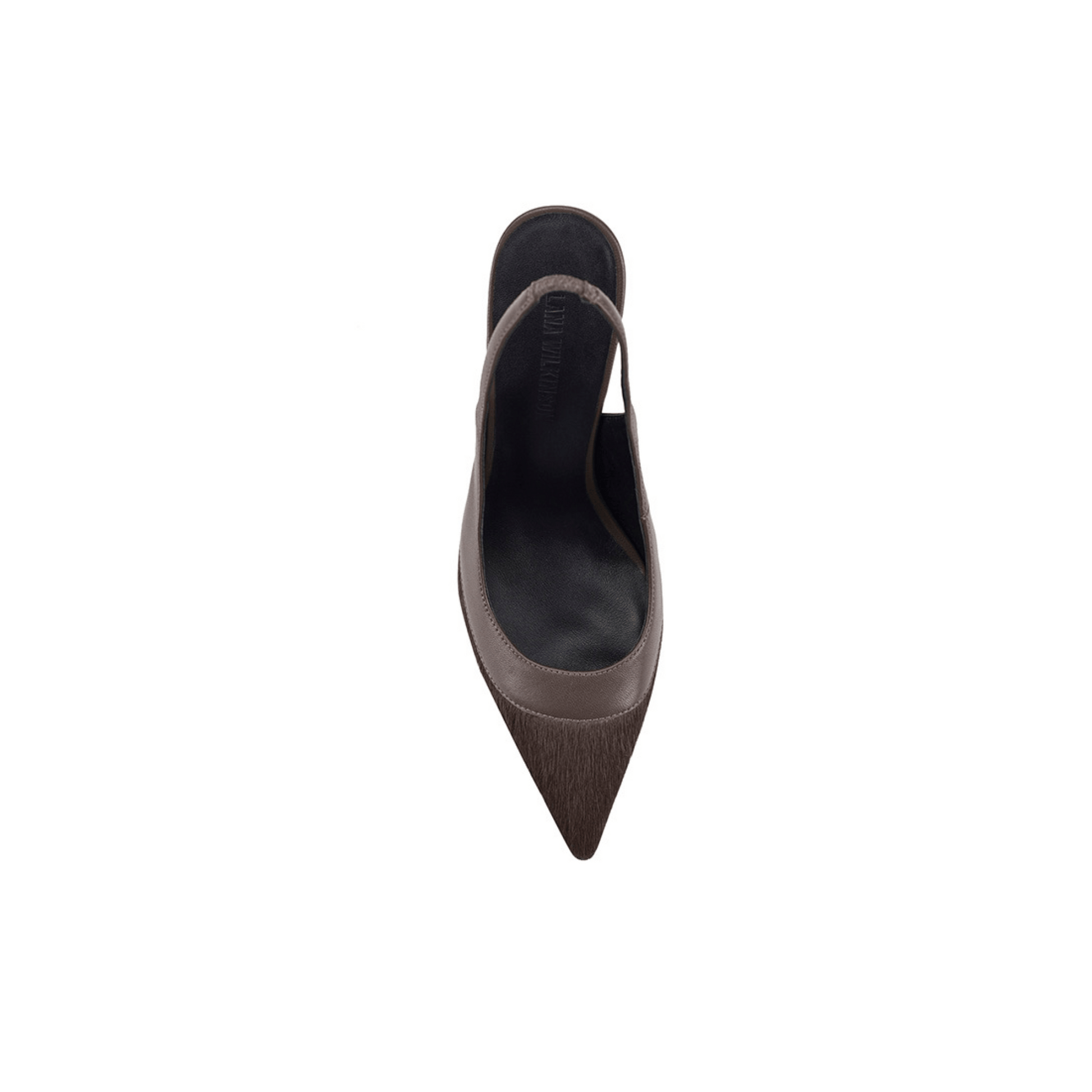 Celeste Pump in Chocolate Leather & Horsehair