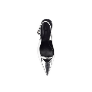 Naomi Metallic Silver Leather Pumps