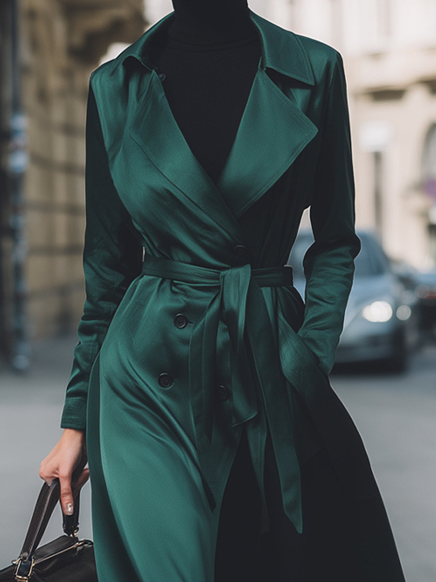 Emerald Satin Double Coat