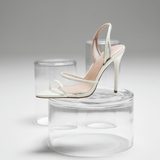 Maddison White Mesh Sandals with Patent Leather