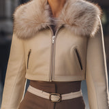 Zkrácená bunda s odnímatelným límcem