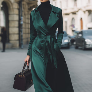 Emerald Satin Double Coat