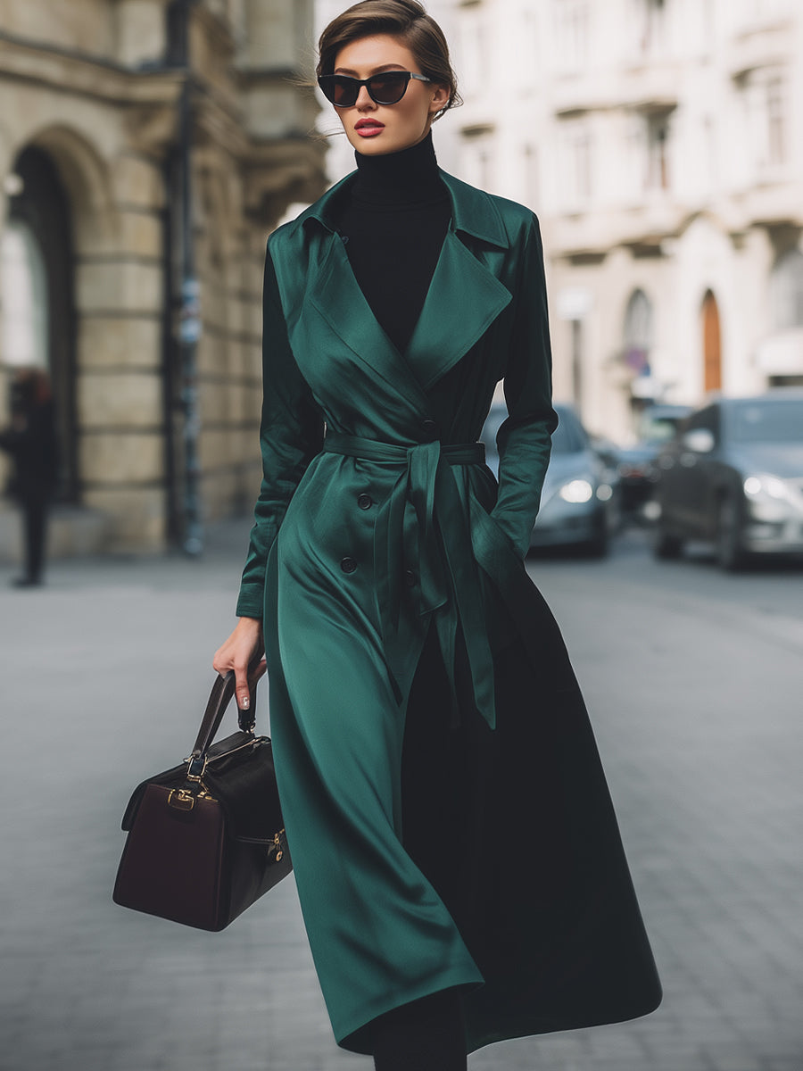 Emerald Satin Double Coat