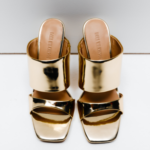 Montana Mule Zlatna Metalik Koža Sandale