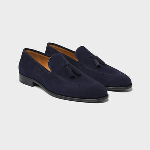 Suede Loafers with Tassel Detail