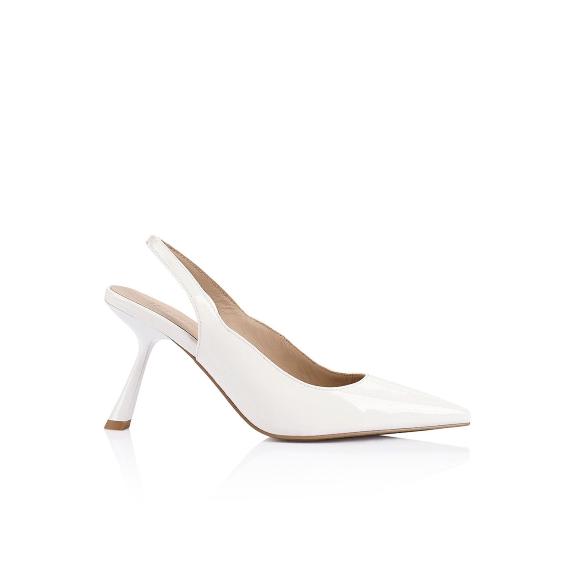 Celeste White Patent Leather Pumps