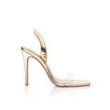 Sandály Cassidy z vinylu a kovově zlaté kůže