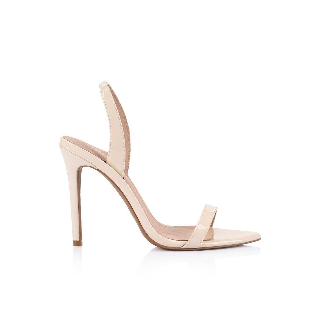 Bone Patent Leather Cassie Sandals