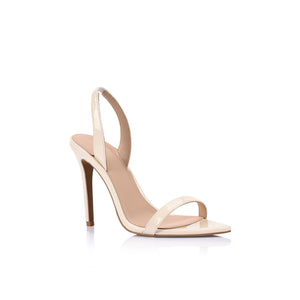 Bone Patent Leather Cassie Sandals