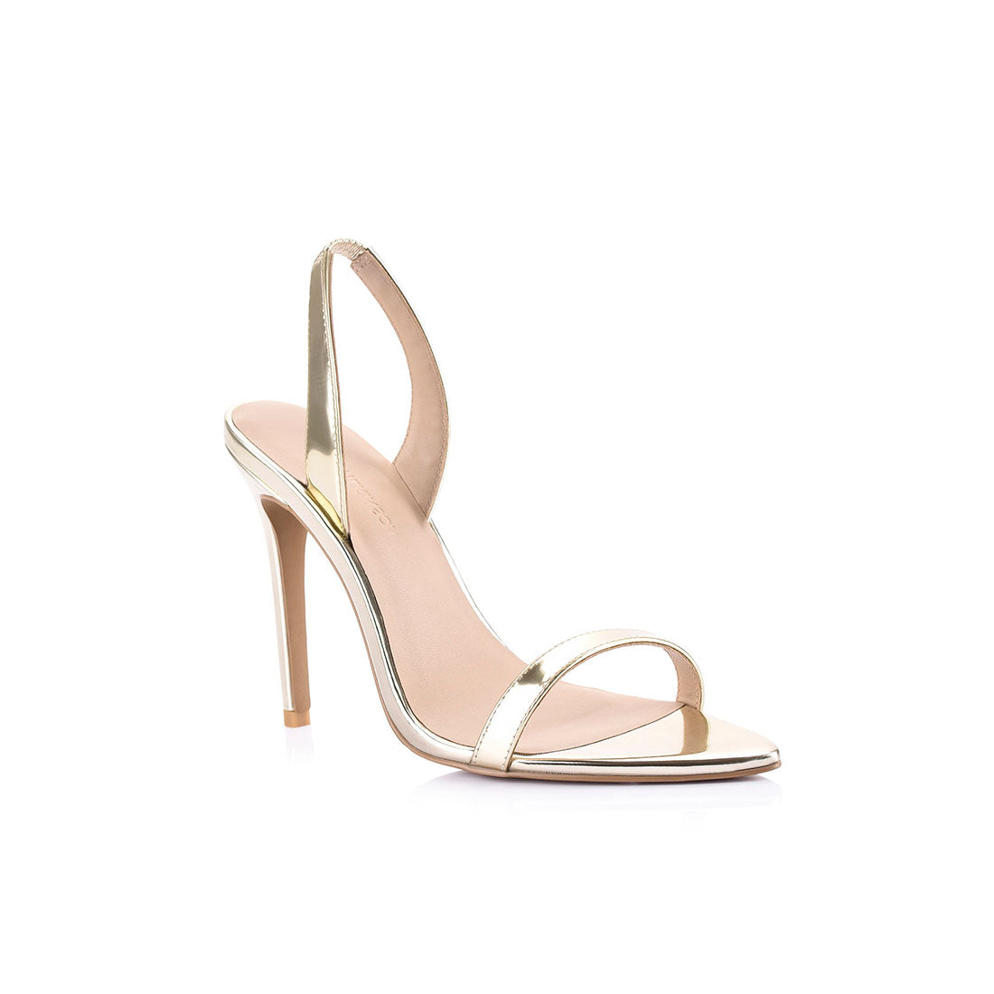Cassie Sandals - Zlatna Metalik Lakirana Koža