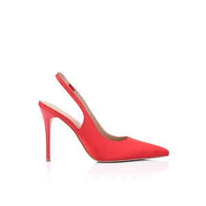 Charlize Red Satin Pump