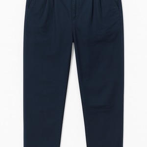 Teal Twill Pleated Trousers