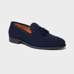 Suede Loafers with Tassel Detail