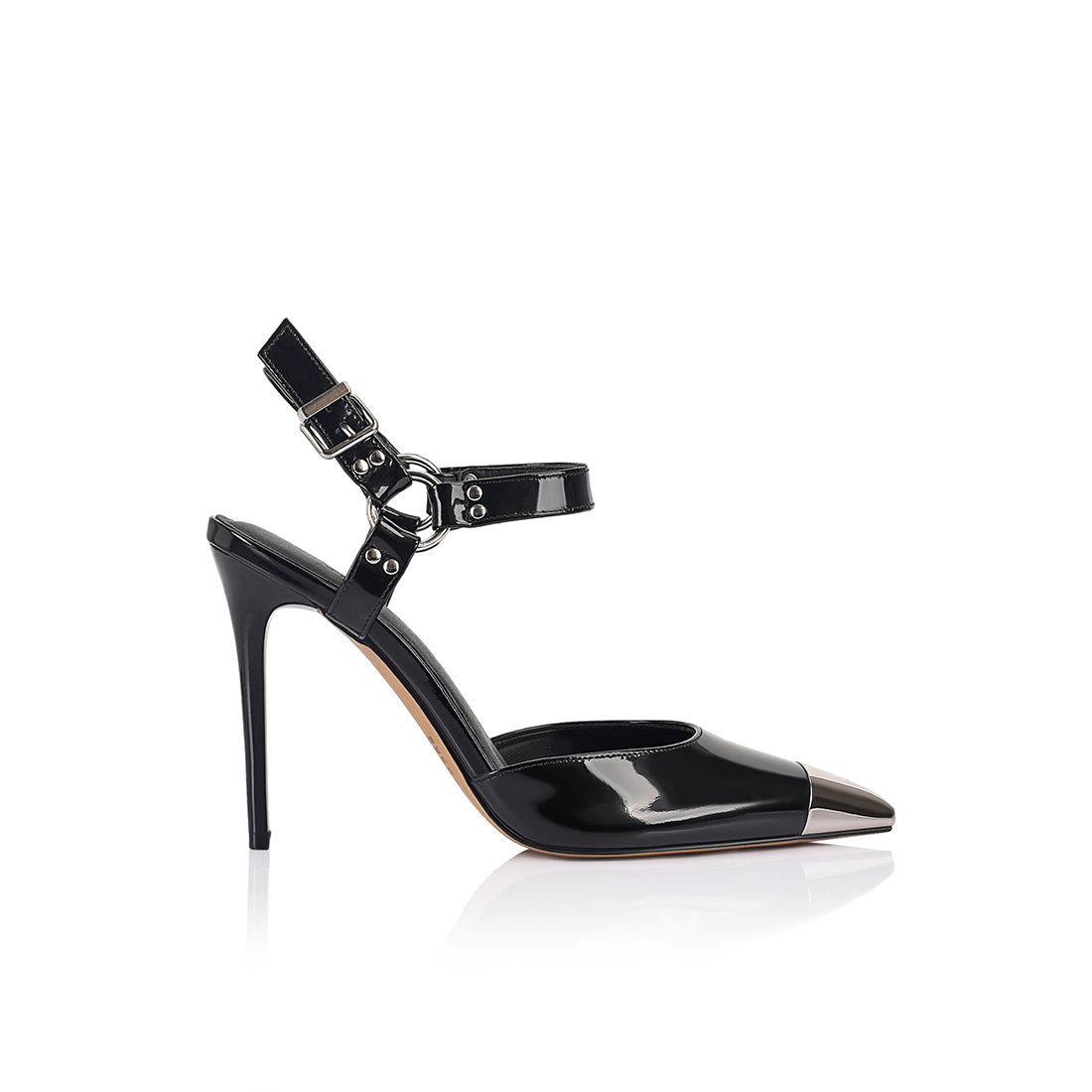 Dominique Pump - Crna Lakirana Koža