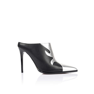 Joan Mule - Srebrni Metalik i Crna Koža