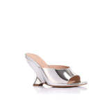 Martha Wedge Silver Metallic Leather