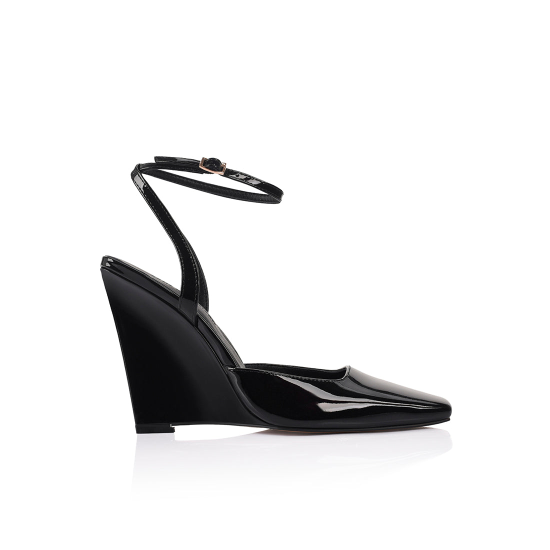 Mona Wedge Black Patent Leather