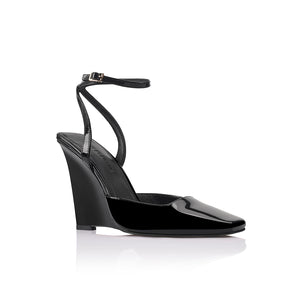 Mona Wedge Black Patent Leather