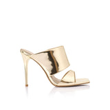 Kožené sandály Montana Mule zlaté metalické barvy