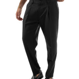 Klasické černé pánské viskózové kalhoty