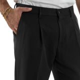 Klasické černé pánské viskózové kalhoty