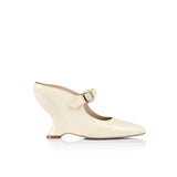 Quinn Wedge in Ivory Patent Leather