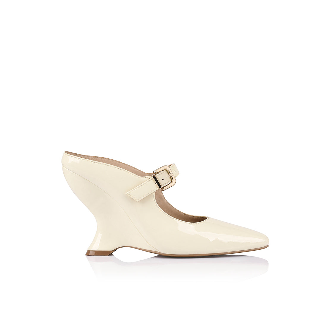 Quinn Wedge in Ivory Patent Leather