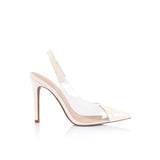 Lodičky Romy z vinylu a kůže v barvě slonové kosti