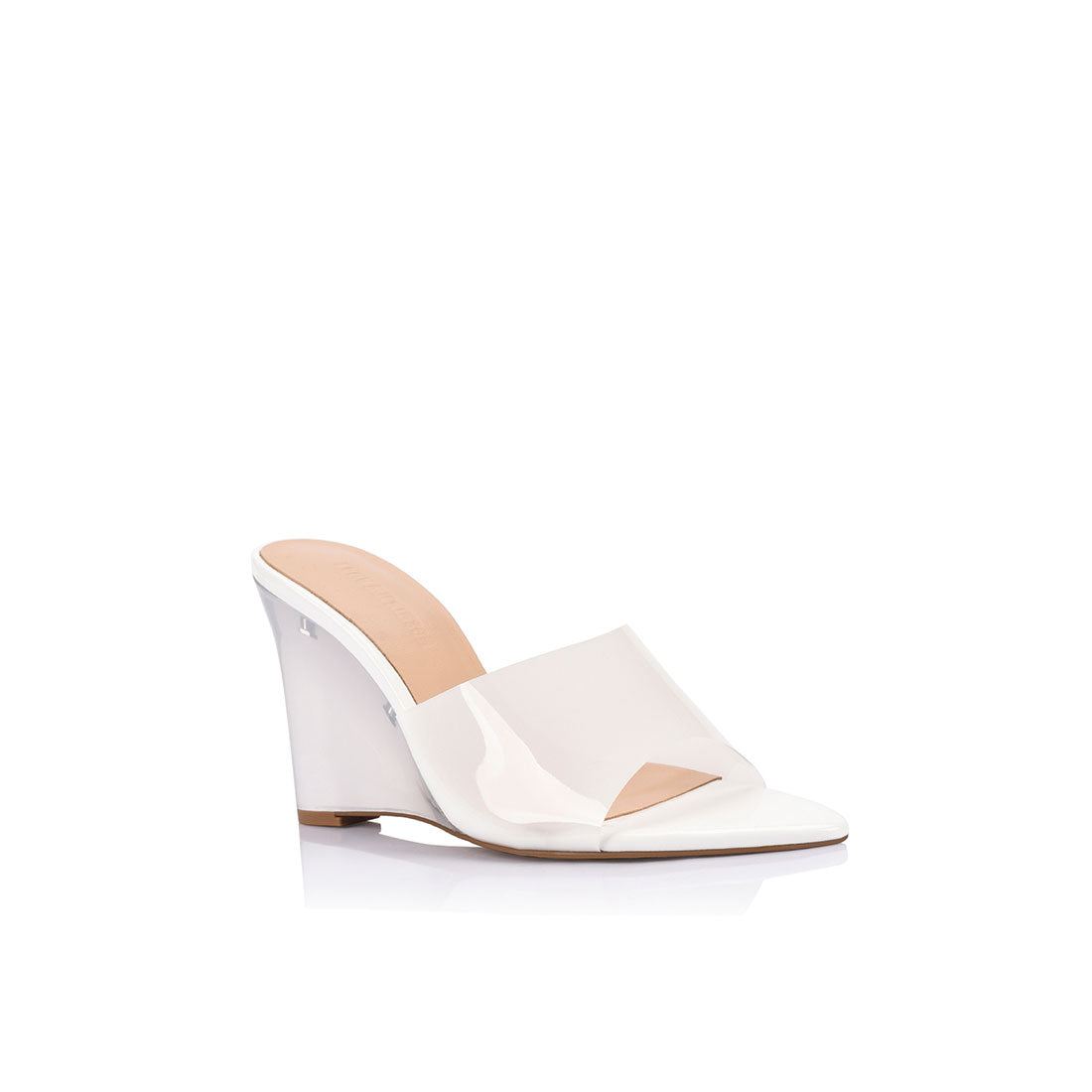 Sera Wedge Lucite & White Vinyl