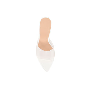 Sera Wedge Lucite & White Vinyl