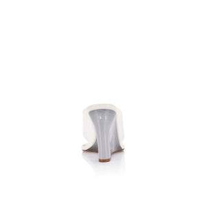 Sienna Wedge in Lucite & White Vinylite