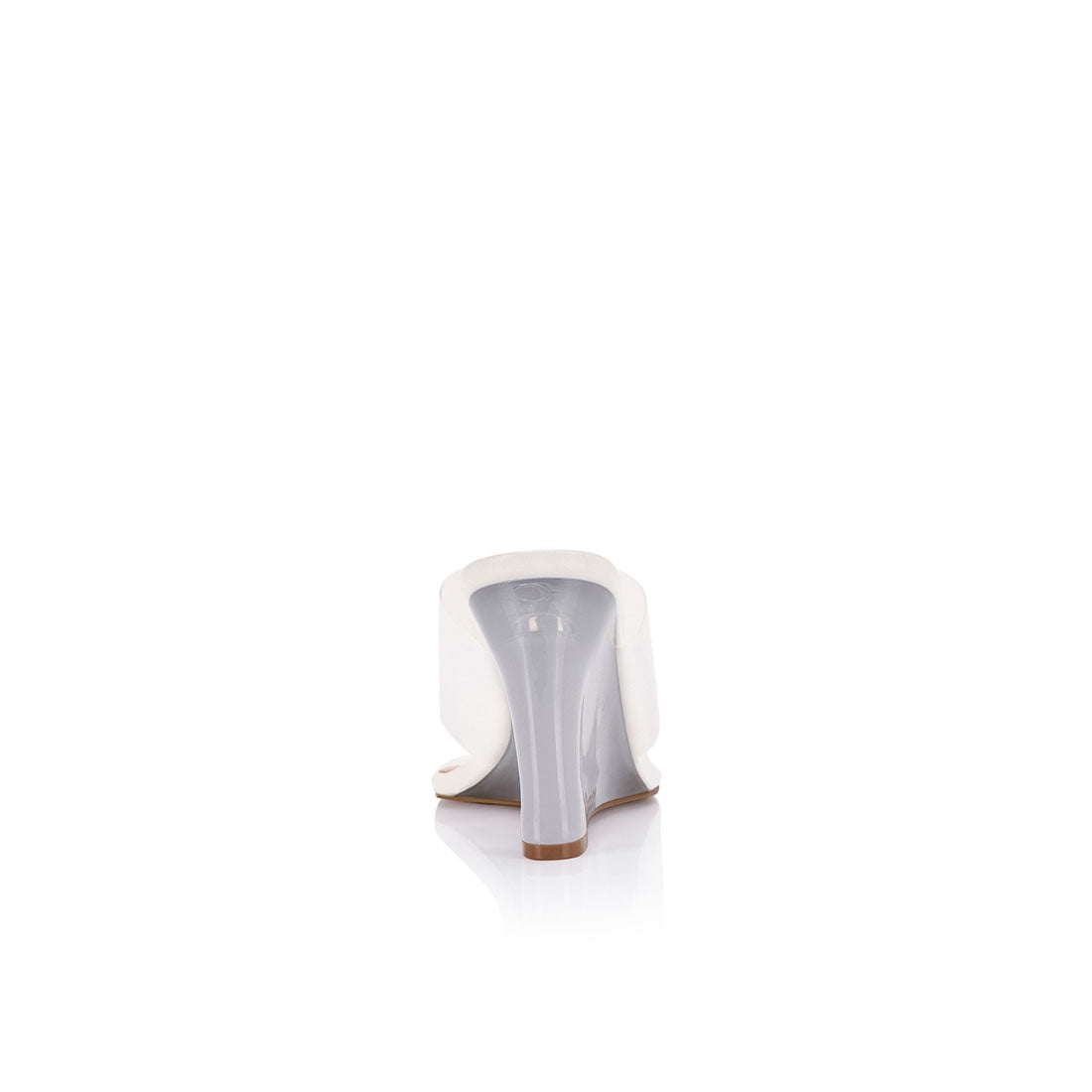 Sienna Wedge in Lucite & White Vinylite