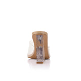 Suzy Wedge z lucitové a béžové kůže