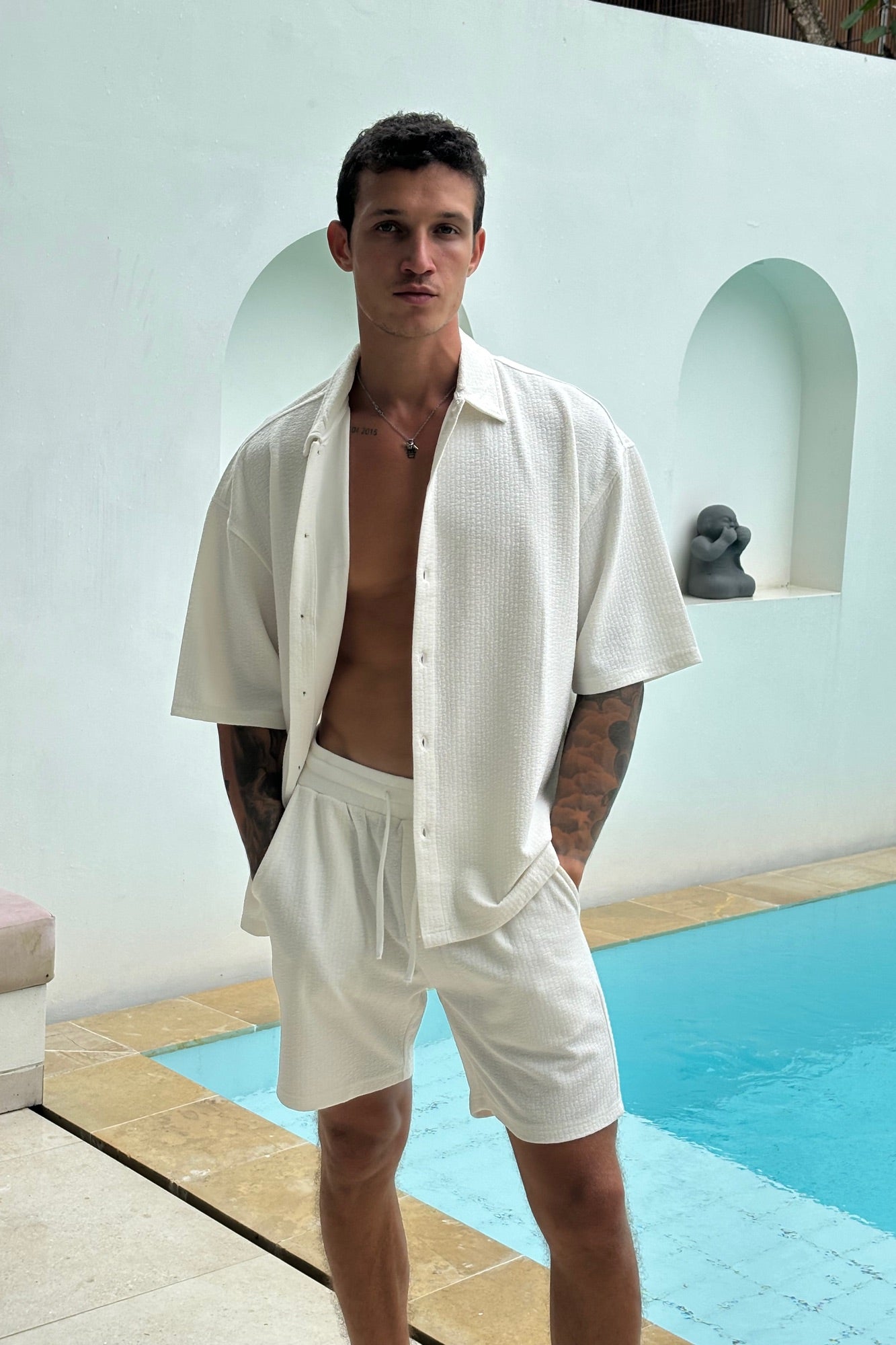 Lucas Drop Shirt Mekana Tekstura Bijela