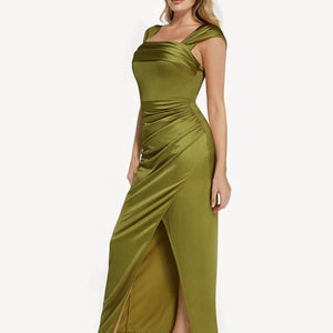 Shapewear Haljina Maxi s Odsjajem i Nabranim Dizajnom