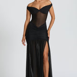 Maxi šaty Alaia - černé