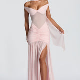 Maxi šaty Alaia - růžové