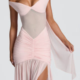 Maxi šaty Alaia - růžové