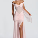 Maxi šaty Alaia - růžové