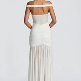 Maxi šaty Alaia - slonovinová