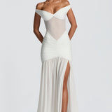 Maxi šaty Alaia - slonovinová