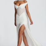 Maxi šaty Alaia - slonovinová