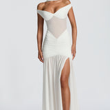 Maxi šaty Alaia - slonovinová