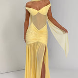 Maxi šaty Alaia - citronové